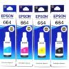 Epson 664 Genuine Ink Bottles Black Cyan Magenta Yellow Set