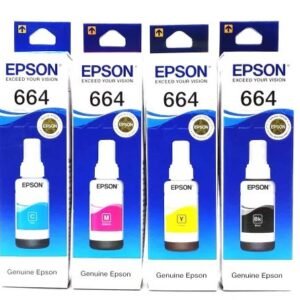 Epson 664 Genuine Ink Bottles Black Cyan Magenta Yellow Set