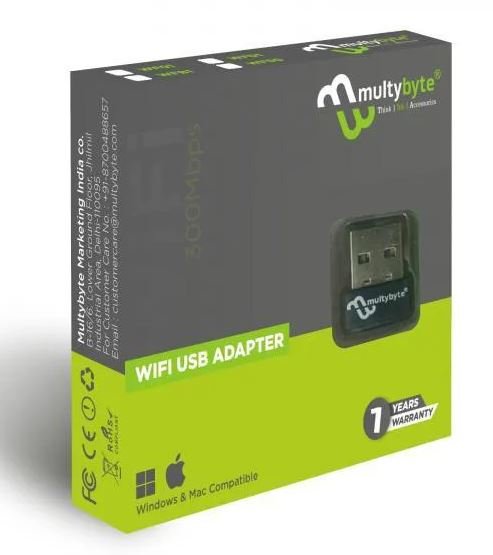 Multybyte 150Mbps High Gain USB WiFi Adapter for Desktop and Laptop